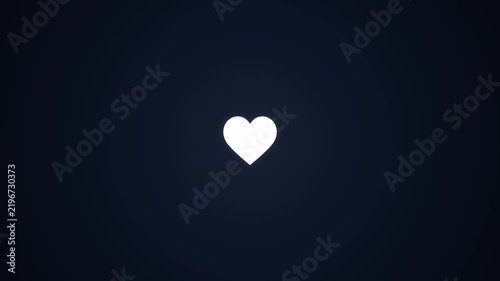 Elegant minimalist white heart icon isolated on dark navy blue background for love, healthcare, romance, and emotional conceptual design themes