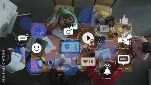 Concept of social media revolutionizes digital communication. This platform enables global connectivity, enhancing social media strategies for effective marketing and engagement. Funnel