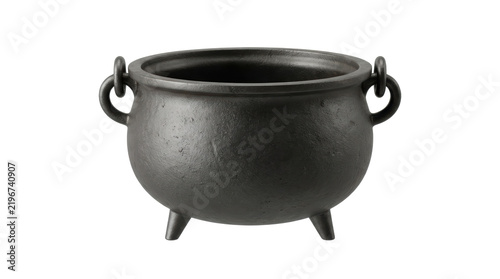 Black witch cauldron isolated on white background
