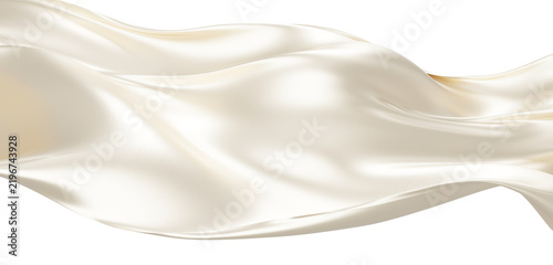 Luxury pearl fabric flowing with silk weave texture isolated on transparent background 3D render