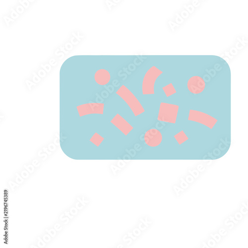 Pink confetti on a light blue background