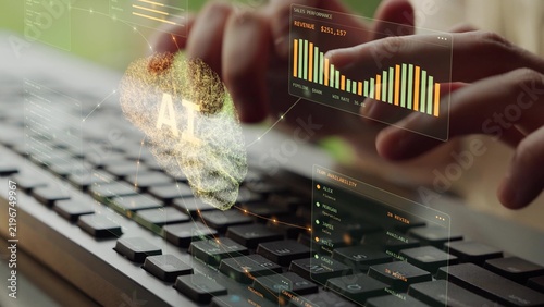 AI-assisted business work links records and approvals with forecasts and sales activity, illustrating connected planning across finance and operations