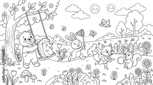 Obraz na płótnie Delightful farm animals coloring page a wonderful activity for kids to explore t