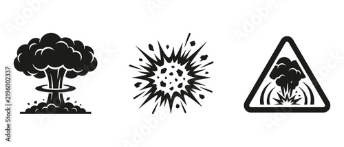 explosion bomb blast danger hazard warning nuclear mushroom cloud