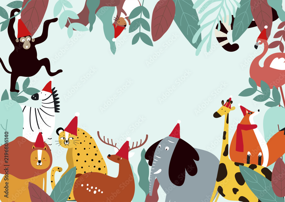 Fototapeta premium Animals theme template vector illustration