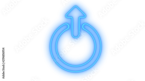 Cuadro en lienzo Glowing neon share or export arrow icon isolated on transparent background