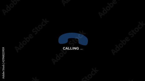 Incoming Call Phone Ringing Animation. Alpha Transparent Background. 4K Resolution