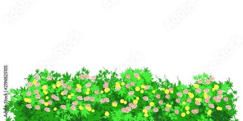 Green bush with beautiful flower 02