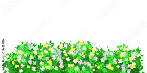 Green bush with beautiful flower 01