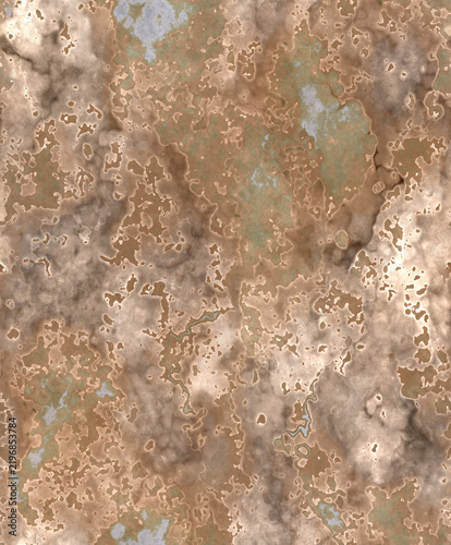 Seamless sophisticated abstract texture featuring weathered rust effects and distressed stone patterns in terracotta and grey tones