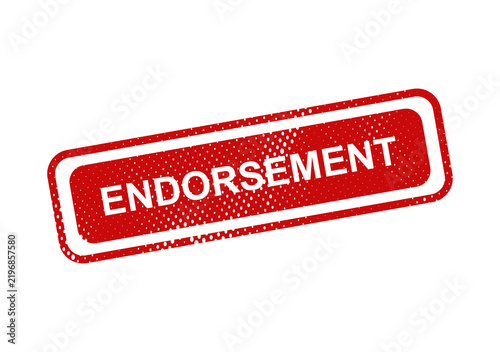 Принти на полотні Red endorsement stamp with bold text illustration