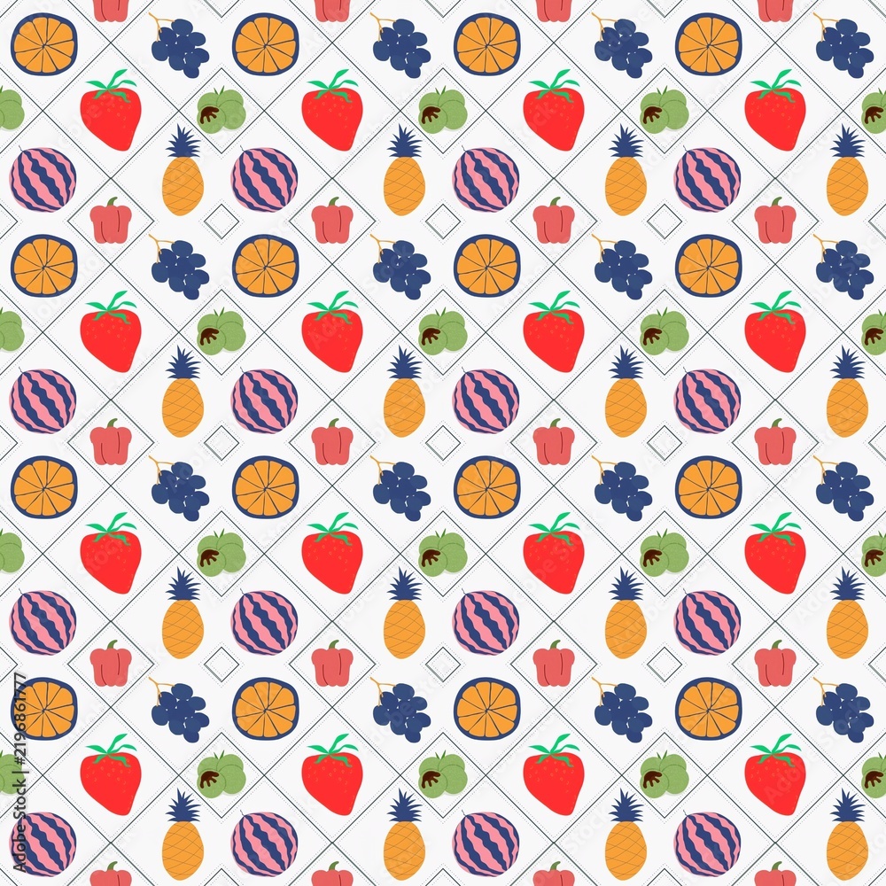 seamless pattern with fruits