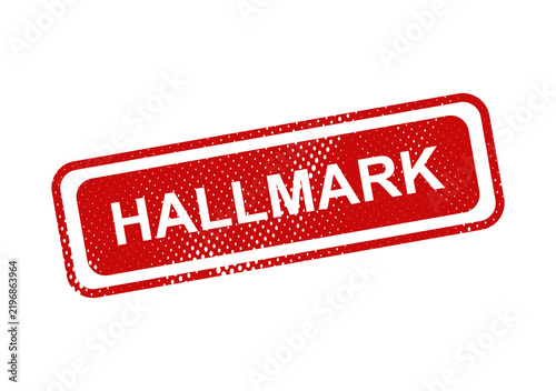 Photography Red hallmarked stamp with diagonal crosshatch pattern illustration