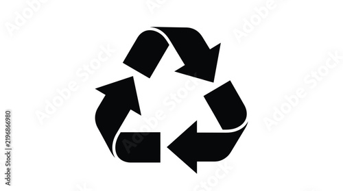 Cuadro en lienzo Recycling symbol silhouette on transparent background recycle circular arrows tr