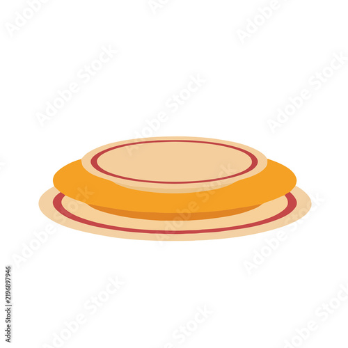 Stack of pancakes with red trim