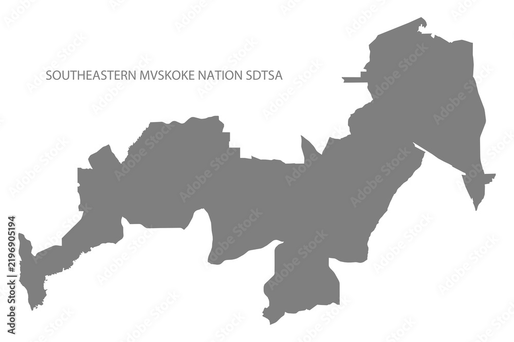 Fototapeta premium Southeastern Mvskoke Nation Sdtsa Map, Alabama, USA