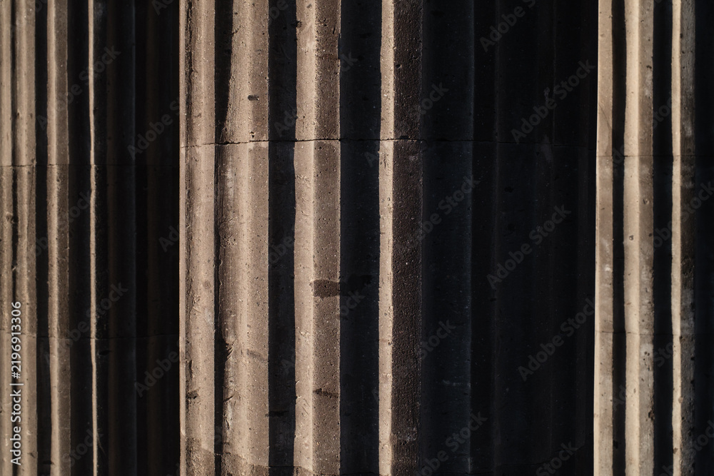 Obraz premium Close up of fluted tuff pillar architectural background