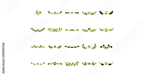 Gold Islamic Text Divider Borders Set Luxury Ornamental Lines