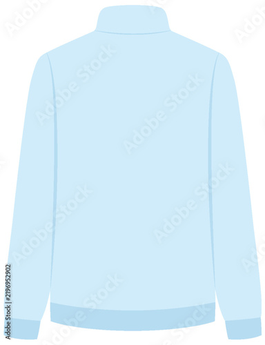 Light Blue Fleece Jacket Back View Vector Mockup Template