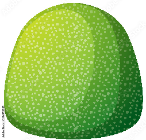 Green Sugar Coated Gummy Candy Vector Illustration on White Background
