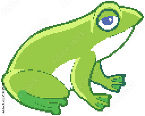 Green Cartoon Frog Vector Illustration Isolated on White Background