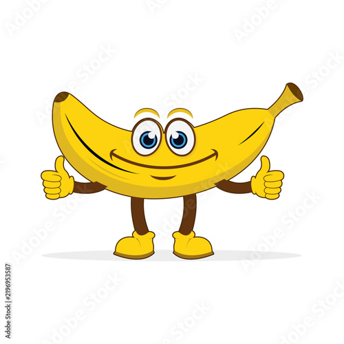 Banana robot mode mascot vector. Banana mascot cute.