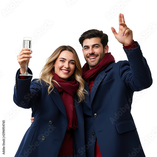 Happy Couple Celebrating New Year Together