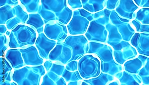 Clear blue transparent water texture. Swimming pool background.