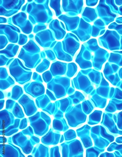 Clear blue transparent water texture. Swimming pool background.