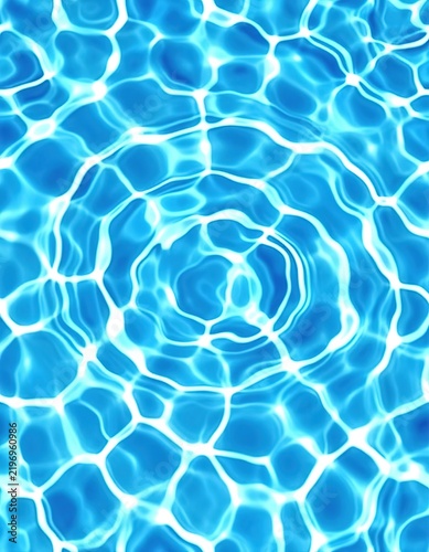 Clear blue transparent water texture. Swimming pool background.