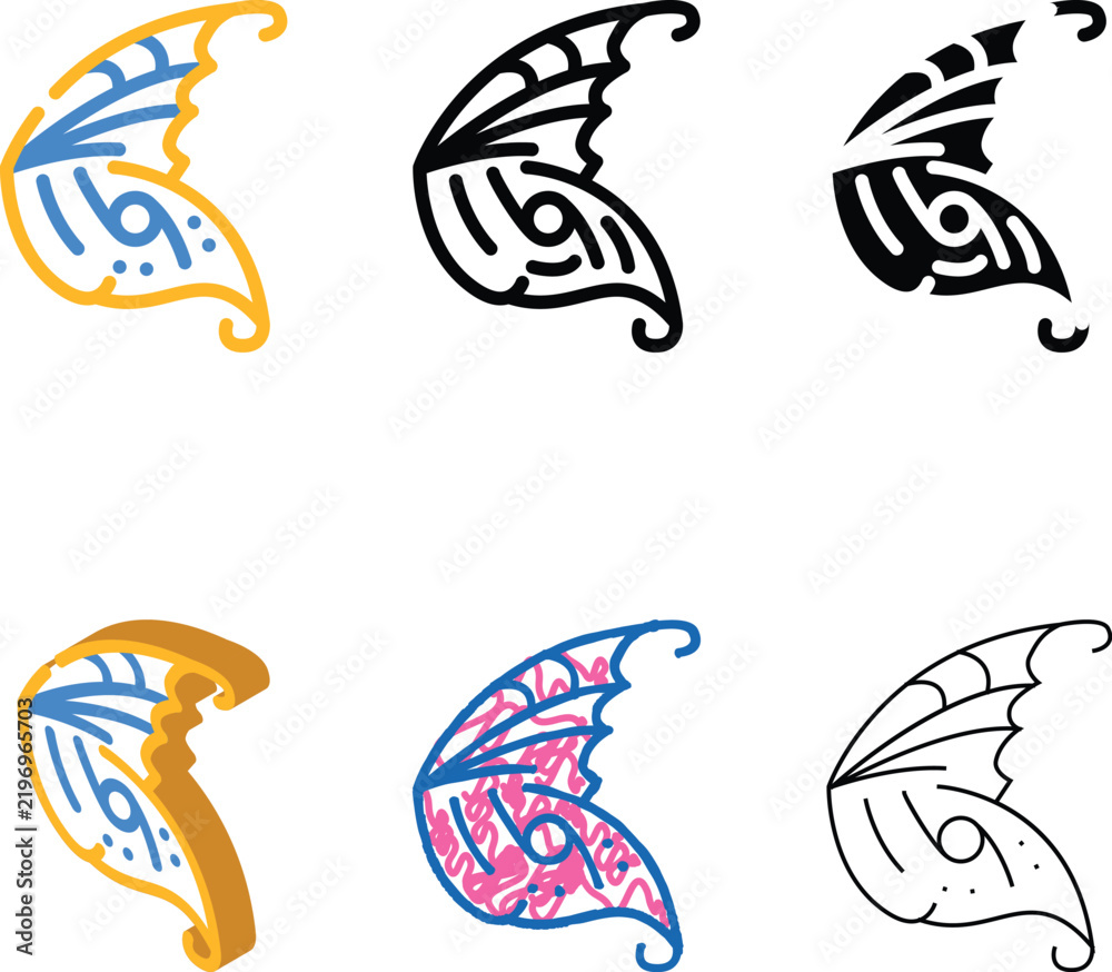 Obraz premium elf wing color icon vector. elf wing sign. isolated symbol edition illustration