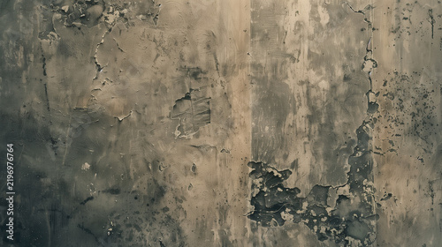 Vintage Grunge Texture Background with Weathered Distressed Surface in Neutral Gray and Beige