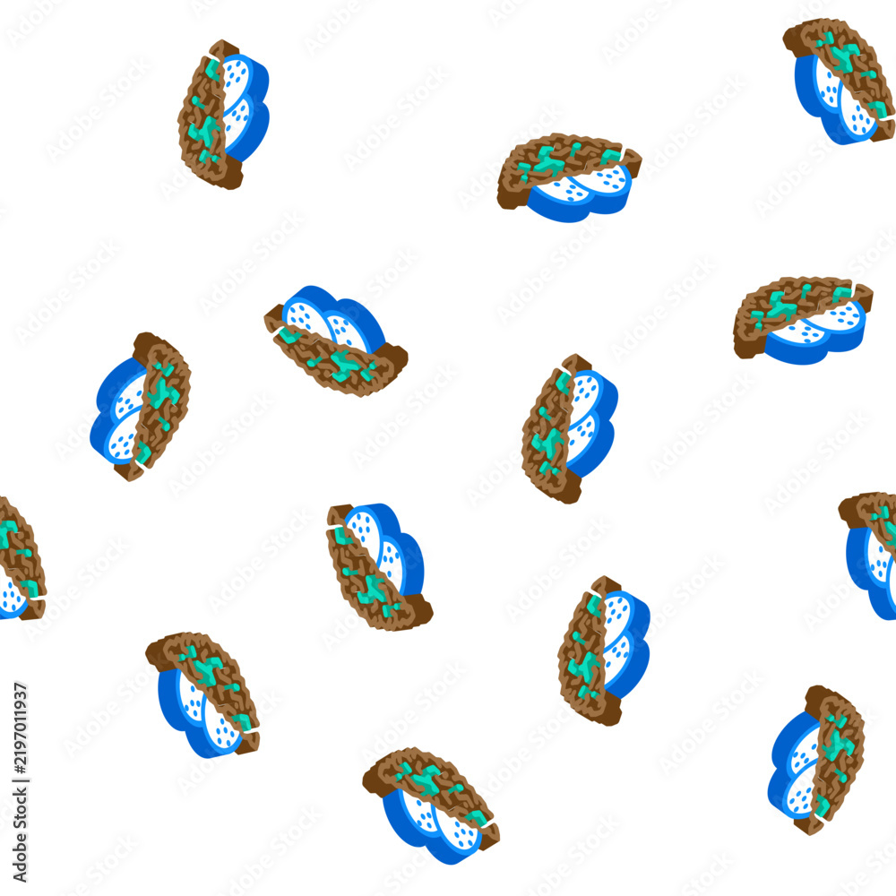 Fototapeta premium nest with bird eggs isometric seamless pattern. nest with bird eggs sign illustration