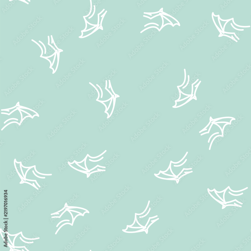 Fototapeta premium gargoyle wing line seamless pattern gargoyle wing thin line illustration