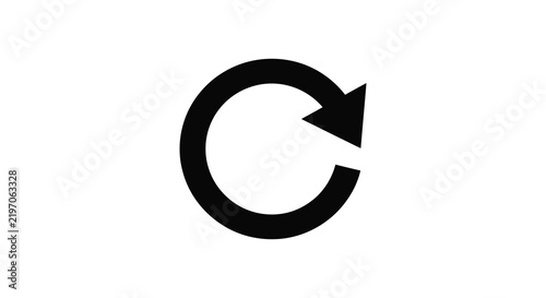 Circular arrow icon with a break in the loop flat style