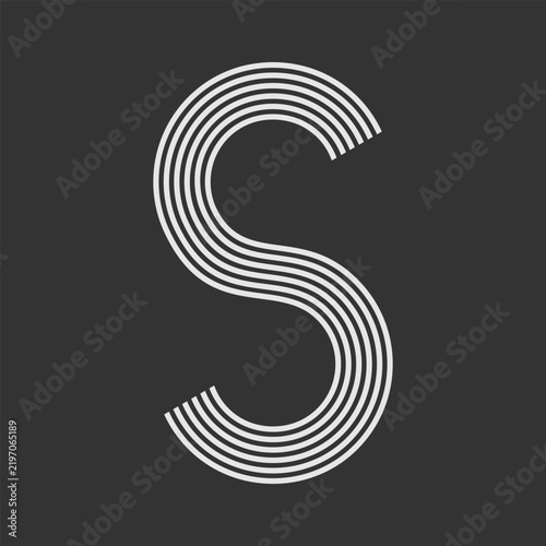 Minimal Striped Letter S Typography Illustration
