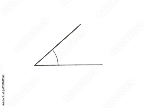 Canvastavla Mathematical angle symbol showing two intersecting lines with an arc isolated on