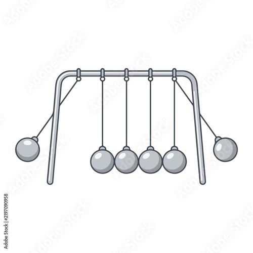 Newton's Cradle Pendulum Toy with Metal Spheres showing Physics Movement