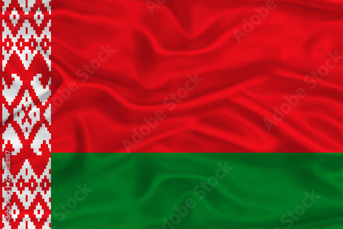 Fotografie Belarusian flag textured with fabric background