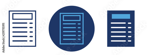 Blank Paper Document and Note Icon Set
