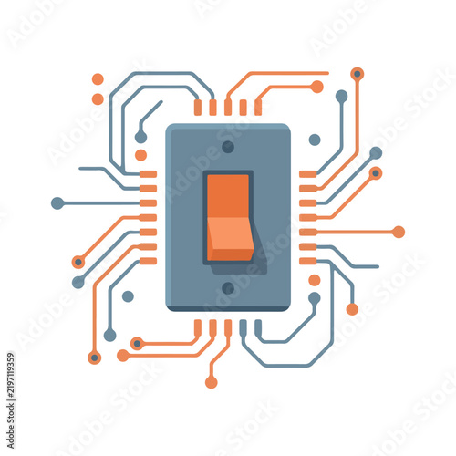 Electrical Switch and Power Control Icon Vector Illustration