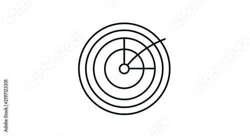 Abstract Radar Icon, Circular Target, Sonar Signal, Navigation Aim, Research