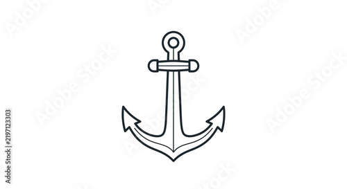 Hand Drawn Nautical Anchor Icon - Marine Symbol Vector Illustration
