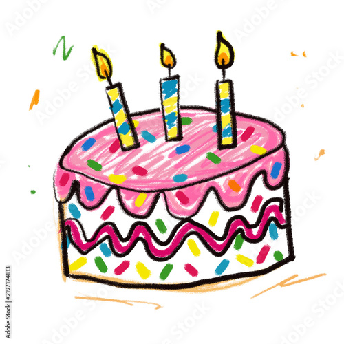 Wall Mural birthday cake with candles