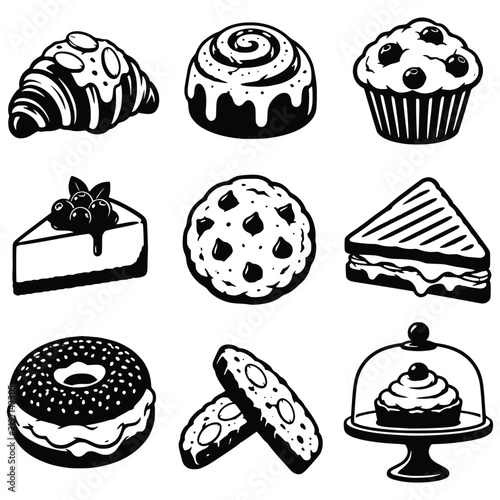 Coffee and Cafe Monochrome Icon Set with Barista, Brewing and Coffee Shop Symbols