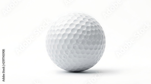 Clean White Golf Ball Isolated On A Pure White Background For Professional Sports And Advertising Photography