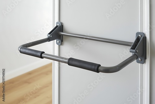 Modern doorway mounted pull up bar home gym strength workout equipment picture