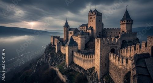 Medieval Castle on Rocky Coast.