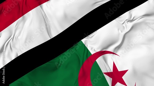 United Arab Emirates v Algeria Flag Waving Seamless Loop Animation in 4K UHD