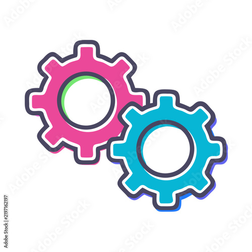 Mechanical teamwork synergy and process optimization icon